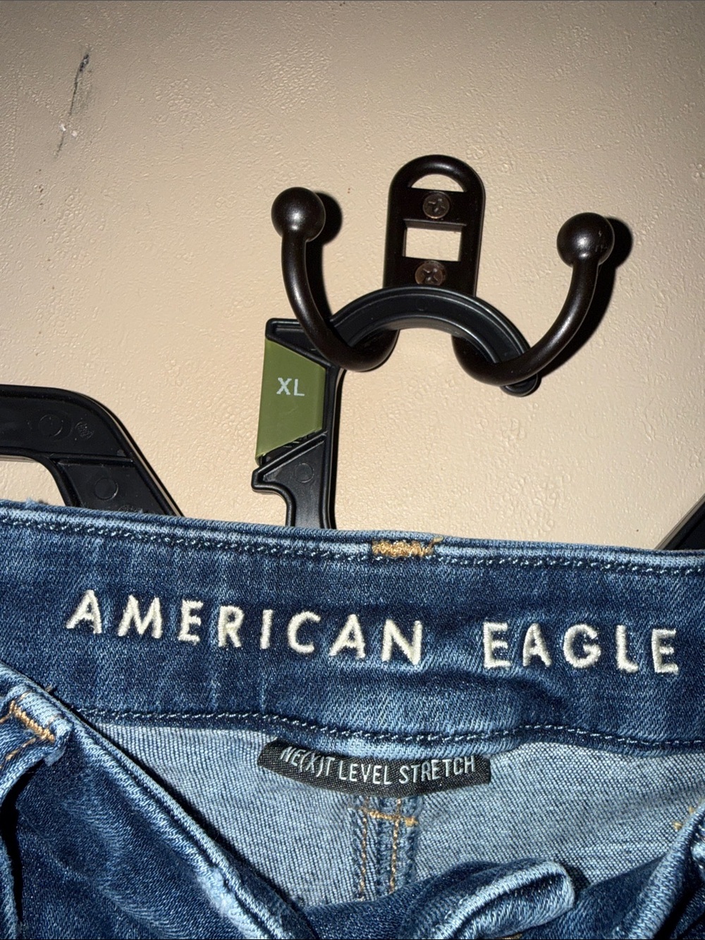 American Eagle Outfitters Distressed Dark Blue Denim Cutoff Shorts - Picture 2 of 9